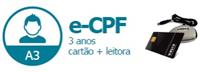E-CPF A3 DE 3 ANOS EM CARTÃO + LEITORA
