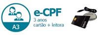 E-CPF A3 DE 3 ANOS EM CARTAO + LEITORA COM NIS/PIS/PASEP/NI