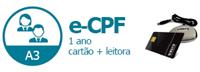 E-CPF A3 DE 1 ANO EM CARTAO + LEITORA COM NIS/PIS/PASEP/NIT